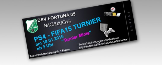 PS4 FIFA15 Turnier am Fortuna 05 Platz